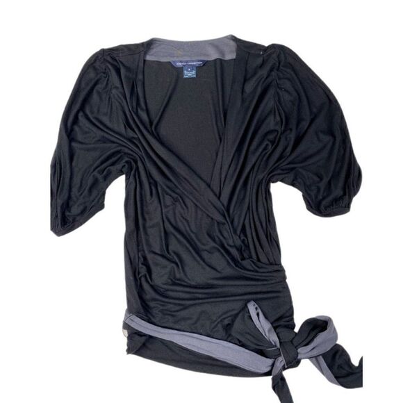 French Connection Black Top Surplice Wrap Dolman S‎ - Picture 4 of 7